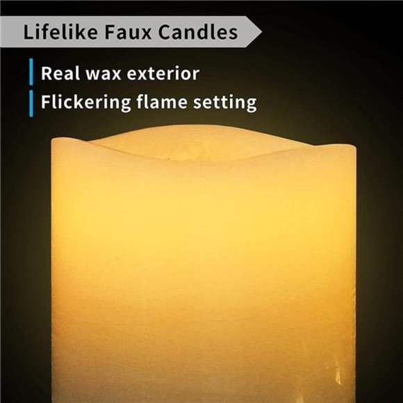 LED Flameless Candles with Remote – Battery-Operated Flameless Candles Bulk Set - Picture 2 of 6